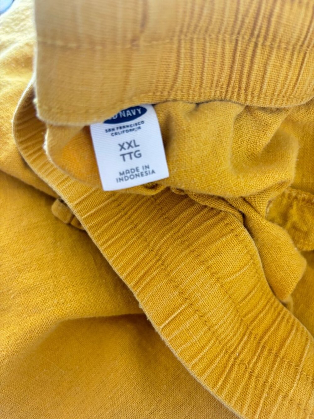 ✨3/$30 Old Navy XXL 2X Mustard Yellow Drawstring Elastic Waist Linen Shorts - Picture 3 of 4
